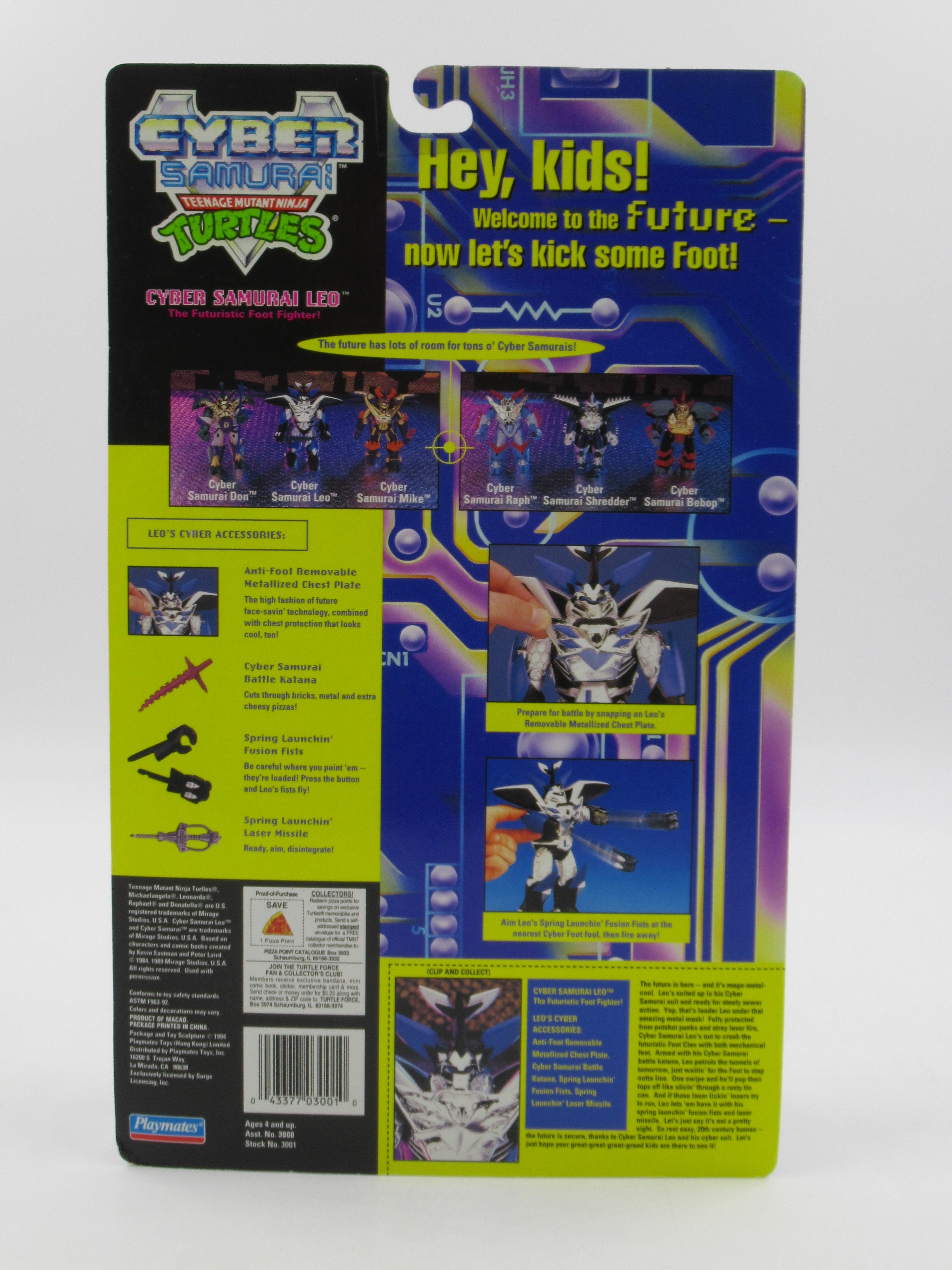 Teenage Mutant Ninja Turtles Cyber Samurai Leo 5.5" Figure TMNTs - Playmates (1994)